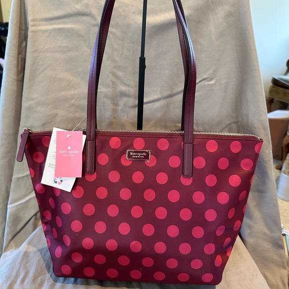 kate spade Handbags - NWT Kate Spade Red Polka Dot Tote Bag